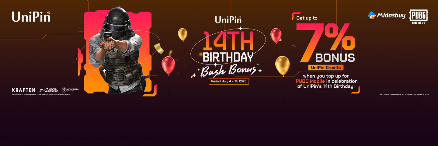 UniPin 14th Birthday Bash Bonus: PUBG Mobile (PH)